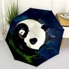 1pc Panda Night Auto Open/close, All-Season Portable Folding Umbrella for Women & Men, Travel, Everyday, Formal Events -06156