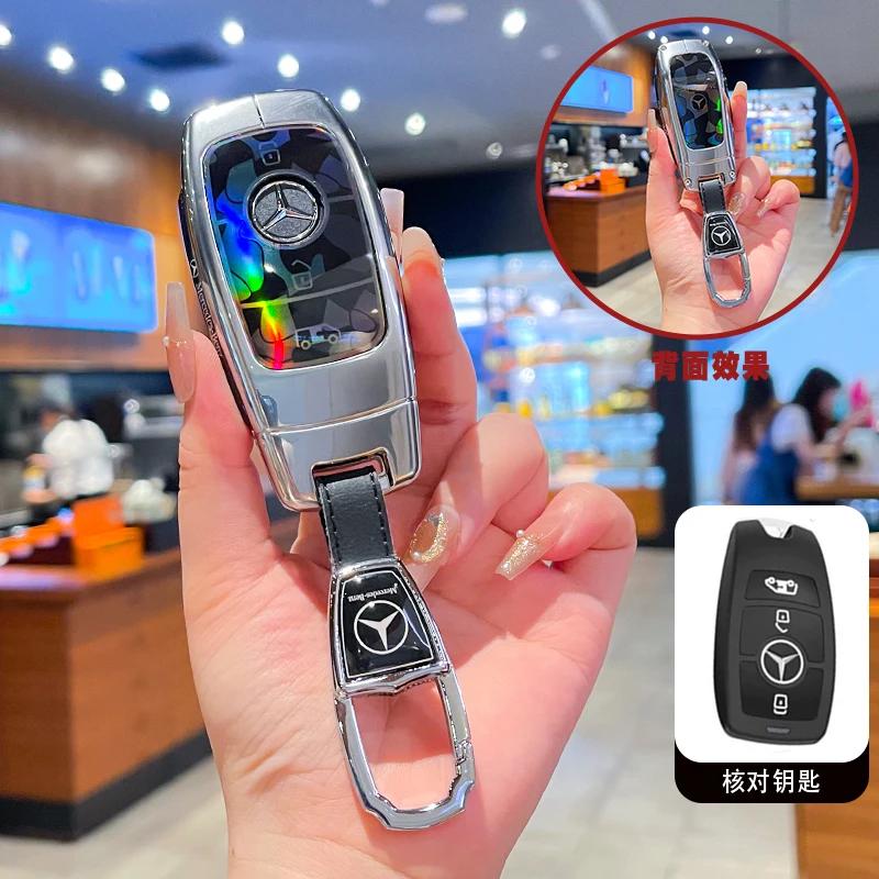 PNR1 Car Key Cover Case Shell Keychain For Mercedes Benz A C E S G GLS CLA Class W213 W177 W205 W222 X167 W176 AMG Accessories