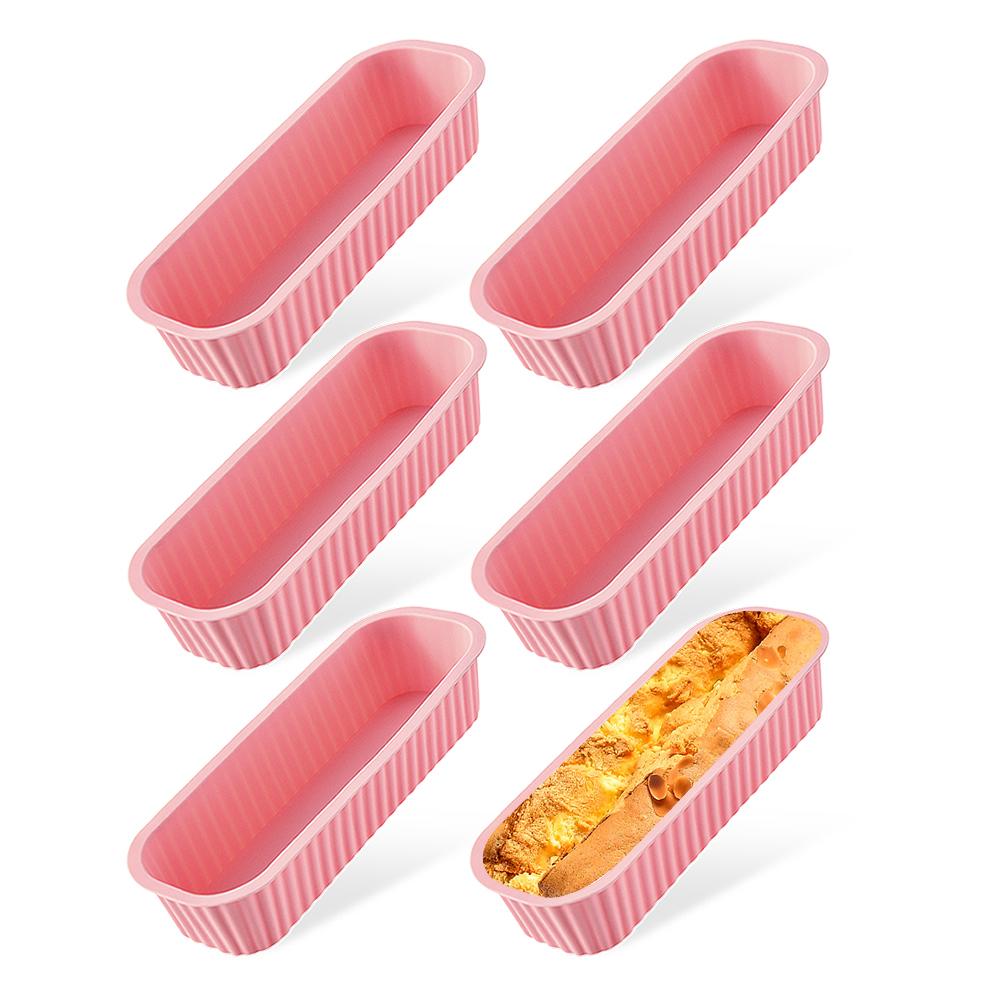 6Pcs Mini Loaf Baking Pans Household Rectangle Silicone Baking Box Non Stick Cake Pan DIY Bread Mold Baking Tray Bakeware