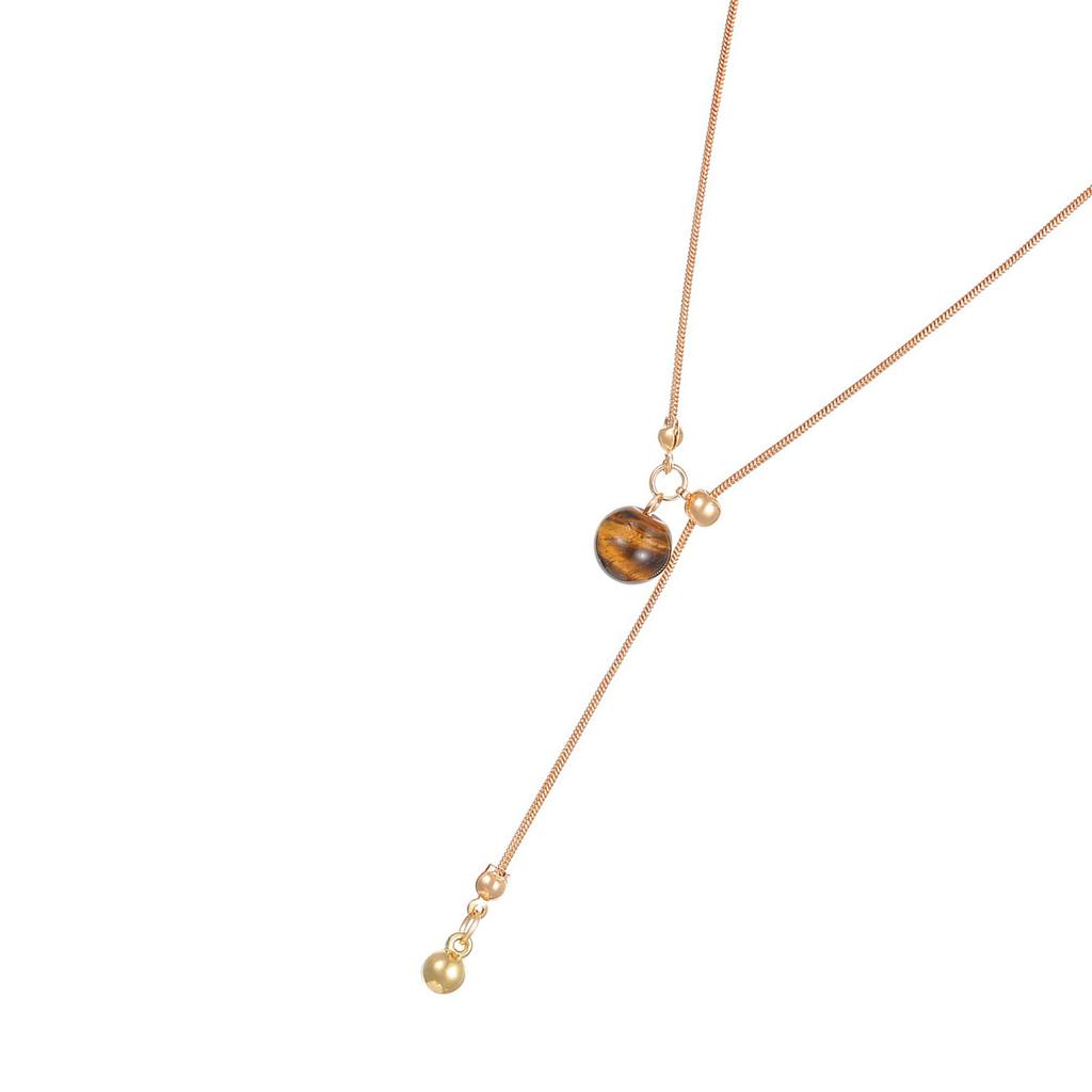 Natural Tiger Eye Bead Pearl Adjustable Necklace Alloy Jewelry For Daily Wear Or Special Occasions