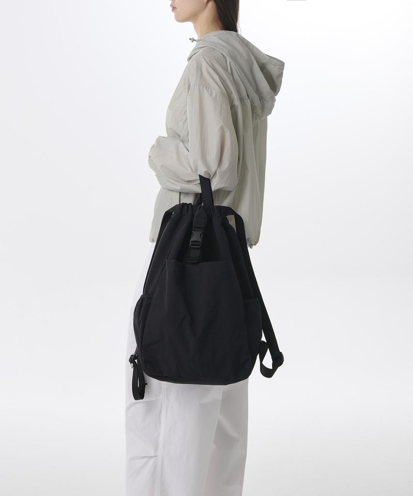 Musinsa Standard Ripstop One Buckle Drawstring Backpack [Black]