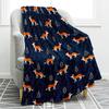 Cute Cartoon Fox Digitalprinted Polyester Bedroom Velvet Flannel Cover Blanket Fleece Soft Sofa Cover Blankets for Beds