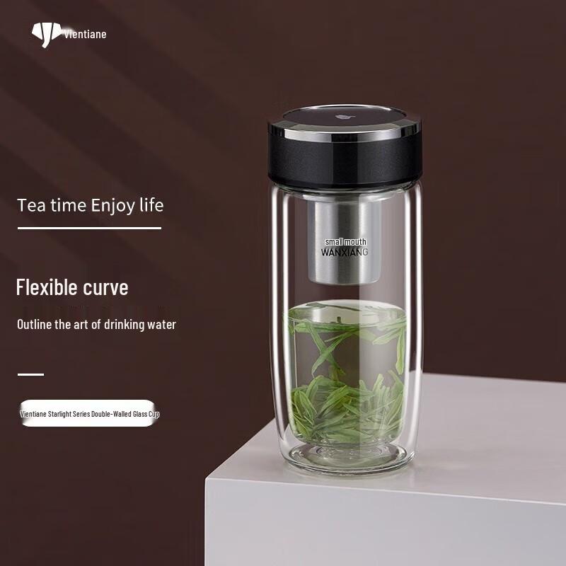 Wanxiang Double-Layer Glass Tea Infuser Bottle