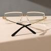 Chic Square Rimless Metal Frame Glasses for Women - Fashionable Clear Lens Eyewear