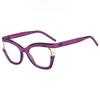 Pearl Decorative Cat Eye Reading Glasses Rainbow Gradient Candy Color Luxury Eyewear Frame High Quality Purple Vintage