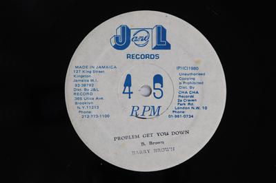 12inch Record BARRY BROWN - Problem Get You Down / Wish It Coul NONE J&L RECORDS 1980 Jamaica Reggae, Ska & Dub Used