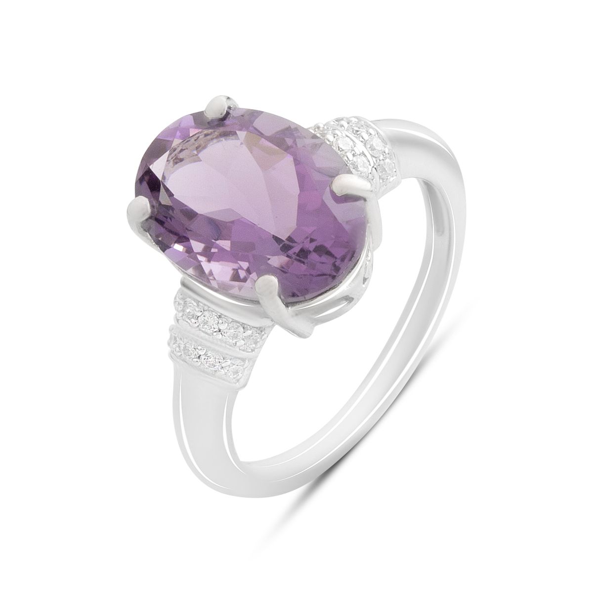 

Silver ring with natural amethyst 5.397ct, item weight 4.05 g (2189299) 17 аметист