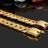 17MM Thick 316L Stainless Steel Cuban Link Chain Luxury Gold Color Men's Bracelet Minimalist Retro Male Jewelry Gifts