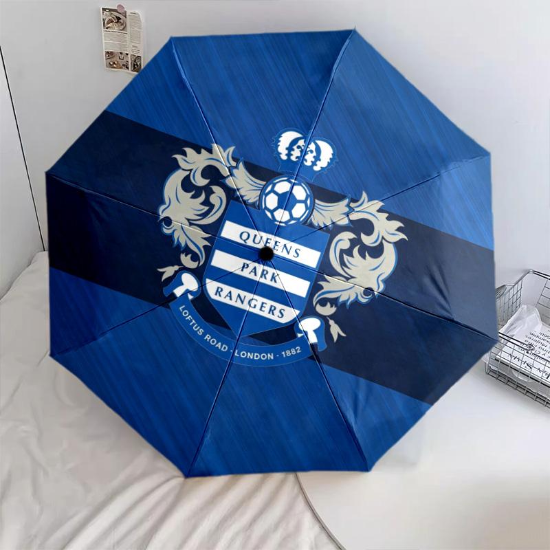 Queens Park Rangers Football Clubpattern, Automatic Folding Umbrella, Portable and Foldable Design, 8 Ribs, a Christmas or Birthday Gift.