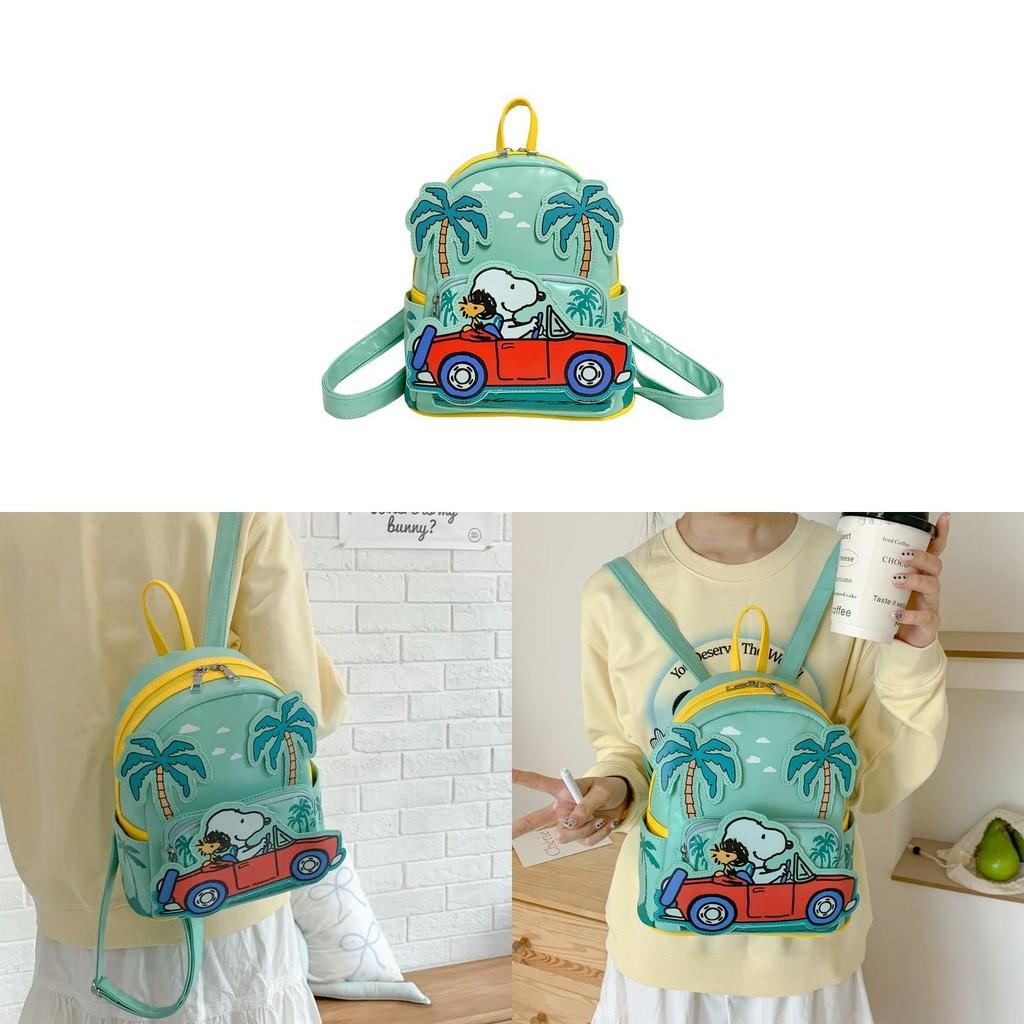 With Backpack Green Spliced Pu Material And Zipper Closure Travel For