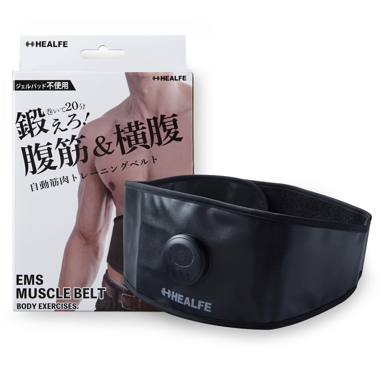 

EMS Muscle No Gel Pads Abdominal Muscle 19 Levels of Easy Muscle Belt for a Beautiful USB FUJI Auto Training Belt, Required, Training, Intensity, чёрный