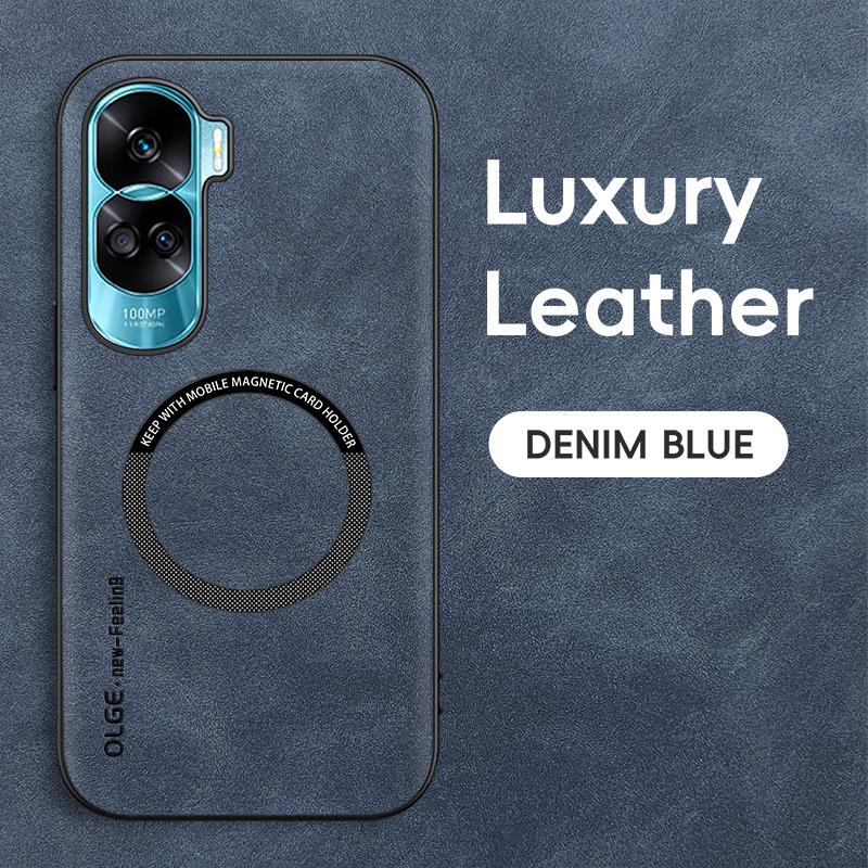 

Магнитный ретро кожаный мягкий чехол для Honor 90 Lite Honor90 Lite 5G Беспроводная зарядка Чехол для телефона For Honor 90 Lite синий