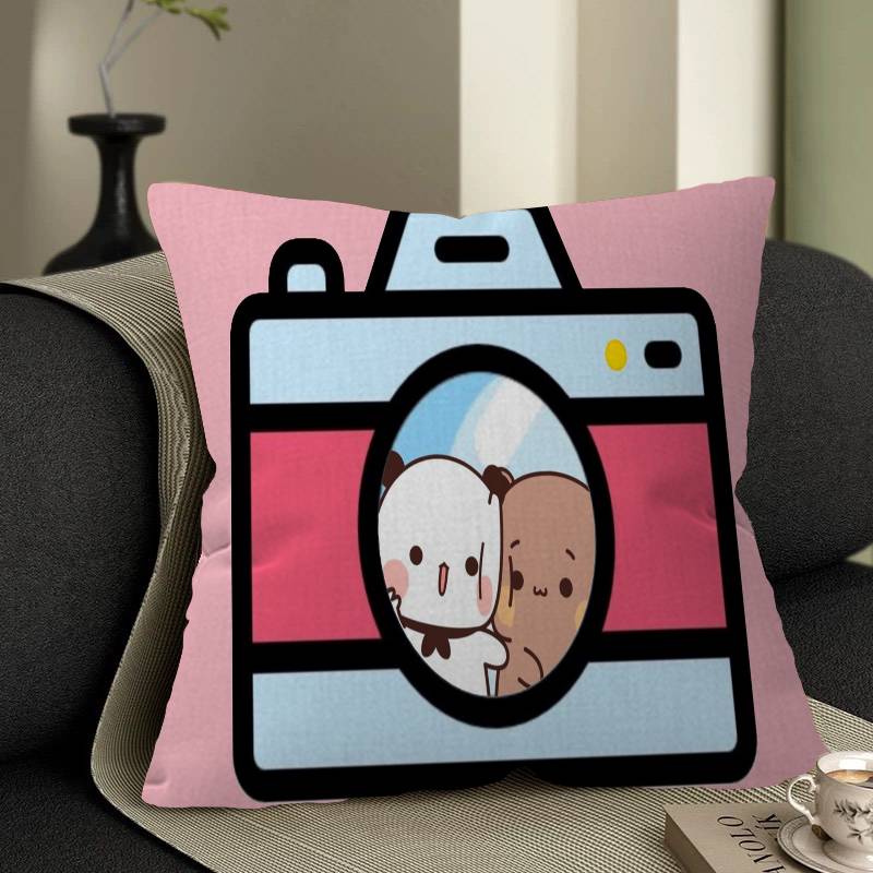 Süßer Cartoon Bubududu Panda Kissenbezug Zoll Bauernhaus Dekor Heim Überwurf Kissenbezüge für Sofadekorationen