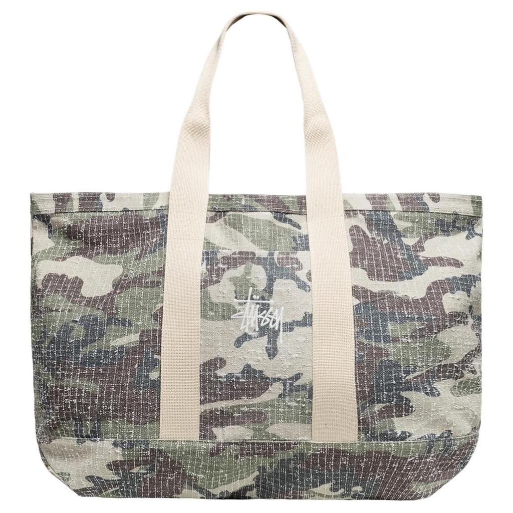 New Stussy Cotton Canvas Tote Bag Shopping Bag Handbag Shoulder Bag Extra Large Unisex Camouflage 134266-CAMO