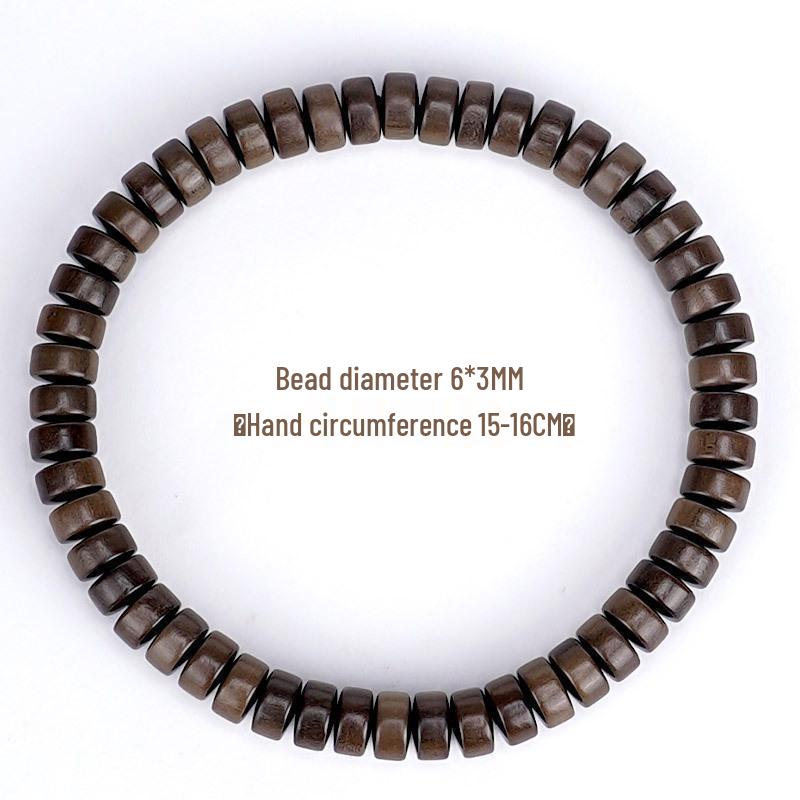 Браслет из натуральных темных горных сандаловых бусин - Унисекс, этнический стиль, четки и молитвенные бусины