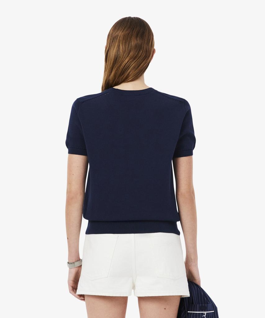 LACOSTE Women'S Light Cotton Short Sleeve Sweater Af5025-56G 166