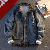 2025 Heren Trendy Geruite Patchwork Denim Jas - Nep Twee Delig Revers Buitenjas voor Lente & Herfst