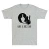 Have A Nice Day Funny Middle Finger Cat Graphic Sarcastic Quote Unisexs Tshirt