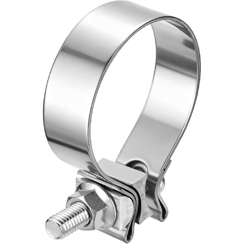 HARFINGTON 410 Stainless Steel Exhaust Clamp 2.48" Butt Joint Narrow Band Muffler Seal Exhaust Narrow Lap Butt Clamps for Pipes Muffler Converters