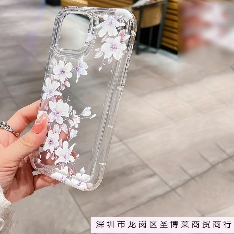 Elegant Ancient Style Floral iPhone 15 Case 14 Pro iPhone 13 Transparent 12 Female XS Max Shockproof 16 Soft Case