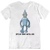Robot Futurama Cartone Animato, Mordimi il Mio Lucido Metallo Bender, T Shirt Tee Show TV Regalo Nuovo