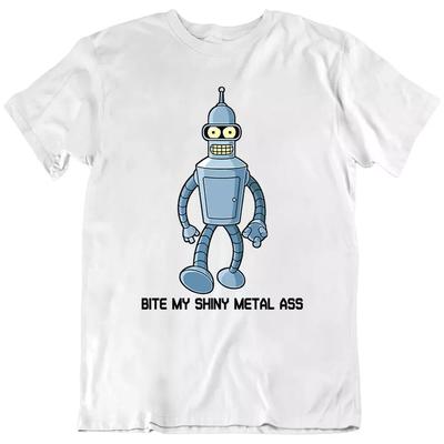 Robot Futurama Cartoon, Bite My Shiny Metal Bender, TV Show T Shirt Tee Gift New