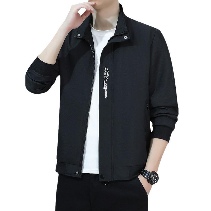 Baseball Collar Spring and Autumn Solid Color Versatile Casual Korean Version Loose Stand-up Collar Top Jacket Jacket