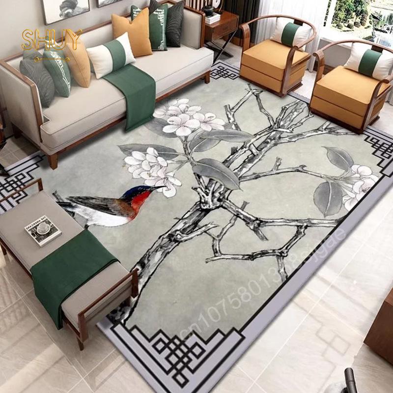 Vintage Neo Chinese Carpet 180x280cm Luxury Felt Rug Non-slip Living Room Decoration Aesthetic High Quality