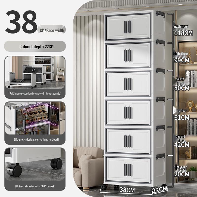 Foldable Plastic Storage Cabinet: Flip-Top Wardrobe Organizer for Clothes and Medicine