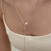 TATIANA (925 Silver) Freshwater Pearl Y-Line Long Necklace NZ2509