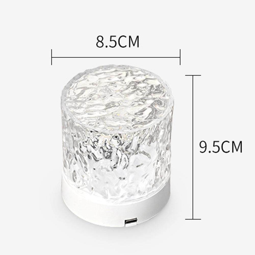 Water Ripple Atmosphere Night Light Portable Bedroom Lamp USB Charging Acrylic Lampshade Wireless for Home Furnishing Decoration