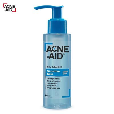 ACNE-AID Gel Cleanser Sensitive Skin, Unclogs Pores, Deep Cleansing, Non-drying, Soap-free, Fragrance-free, 100 Ml. - Skin Care