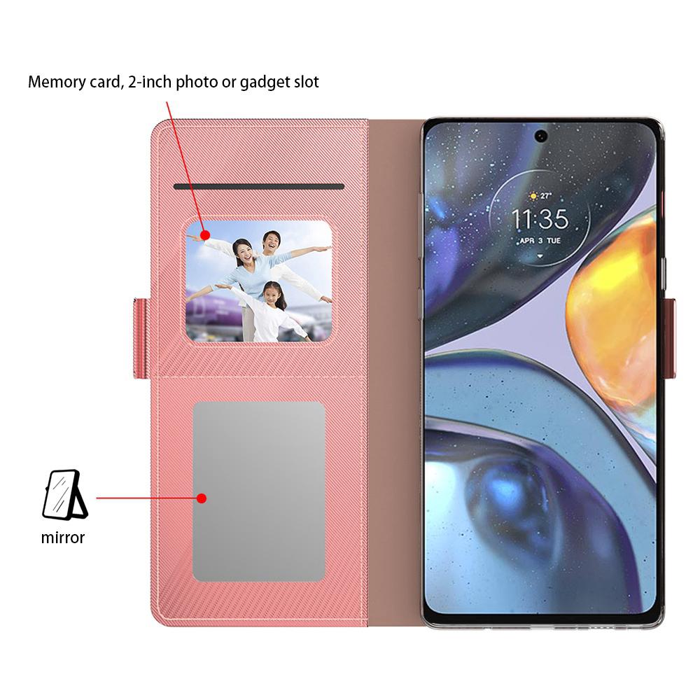 For Motorola Edge 60 5G/Edge 60 Fusion 5G Case Stand PU Leather Phone Cover Card Holder Mirror