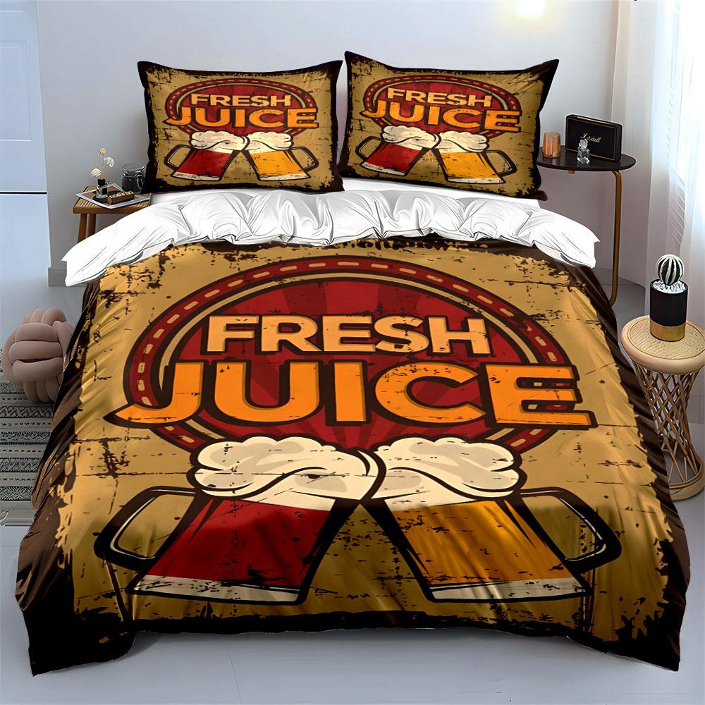 "Fresh Juice Mugs Graphic." Bedding Sets Duvet Cover Sets Duvet Covers Pillowcases(1 * Duvet Cover 2 * Pillowcases Without Duvet Insert)