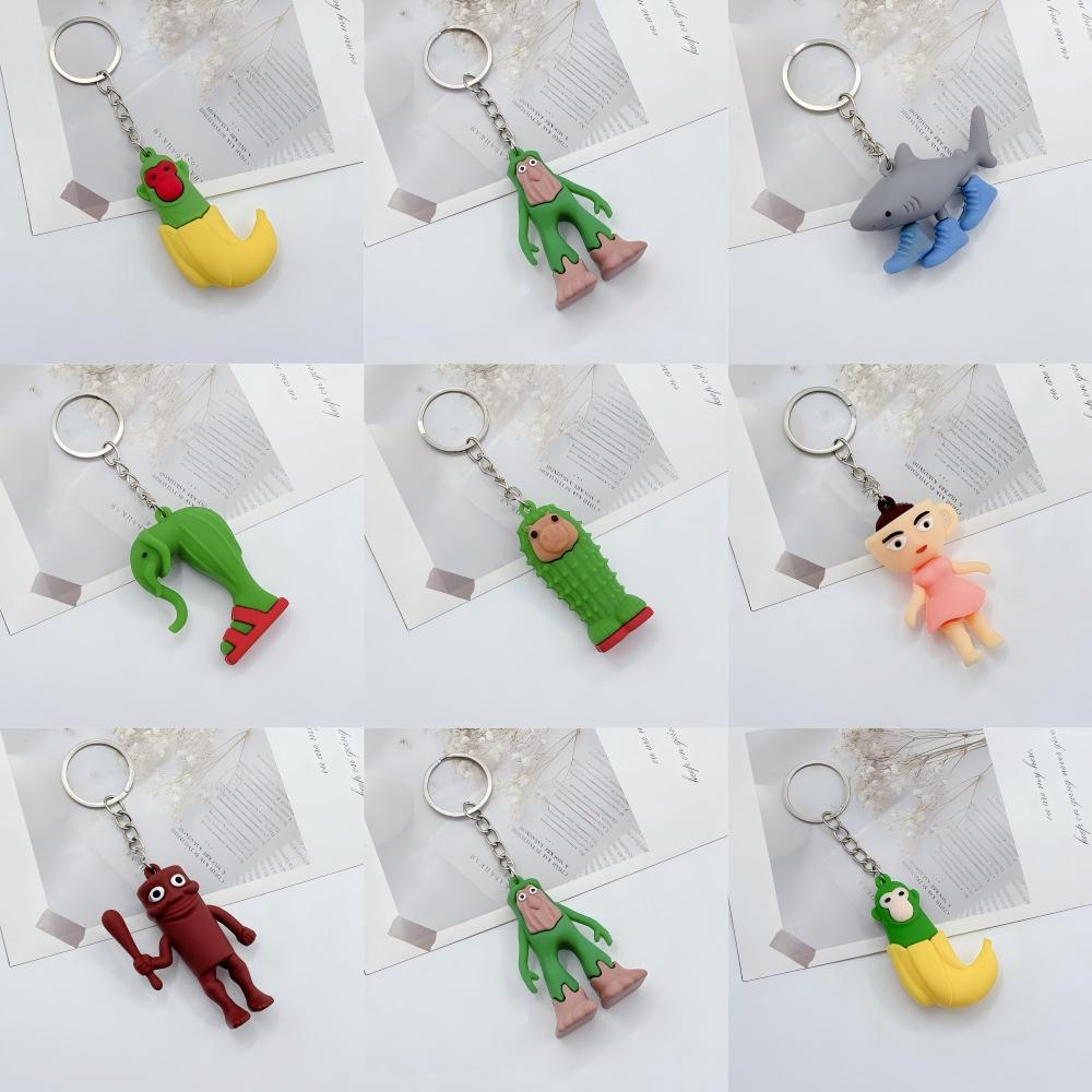 Creative Italian Brainrot Animals Keychain Funny Tung Tung Tung Sahur Cat Meme Keyrings Friends Pendant Gifts