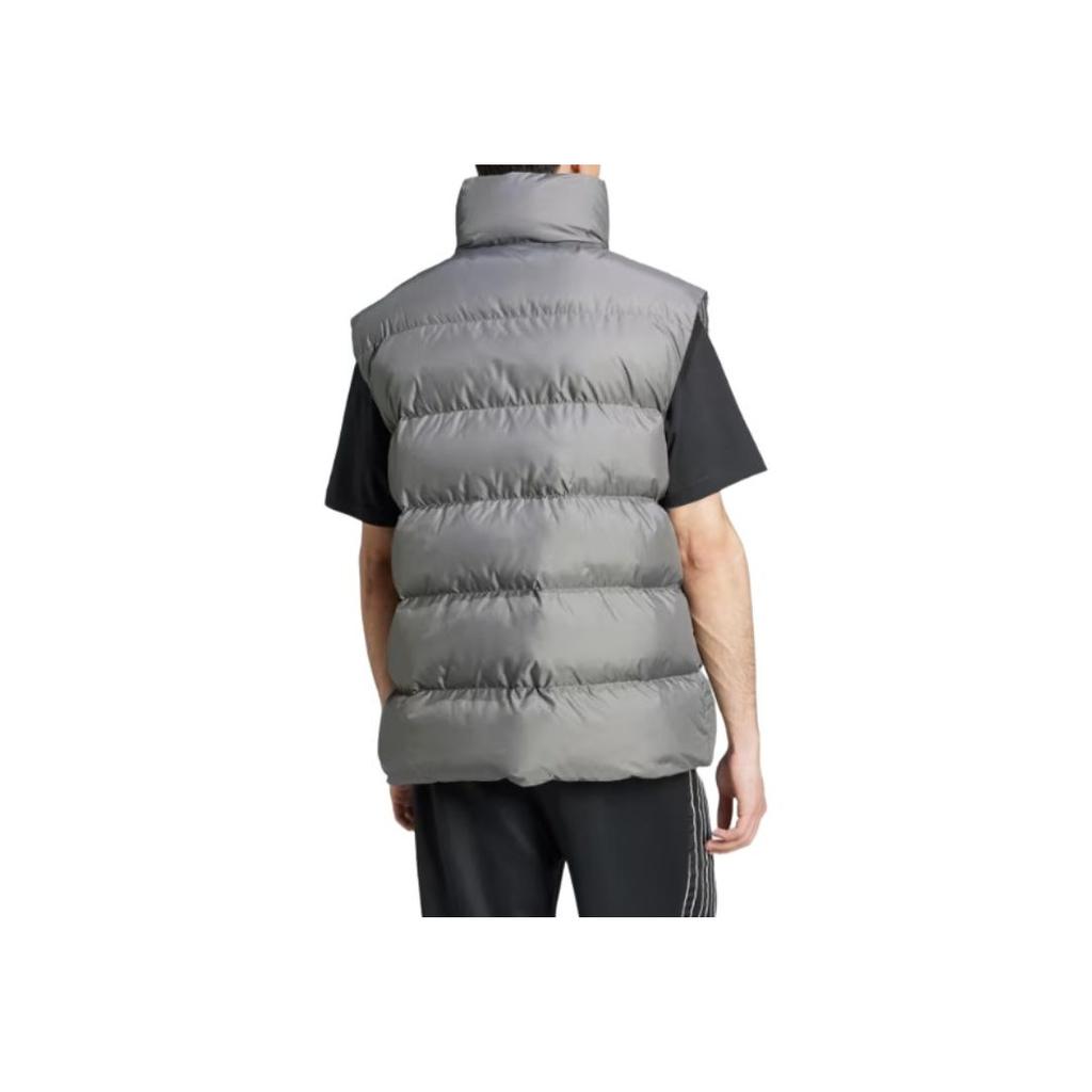Adidas Logo Stand Collar Sleeveless Vest Men Vests Gray IY3401