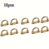 Set of 10 Golden Arch-shaped Buckles Suitable for Handbags and Shoulder Straps - Adjustable Chain Buckle Suitable for Luggage and Fashion Accessories
