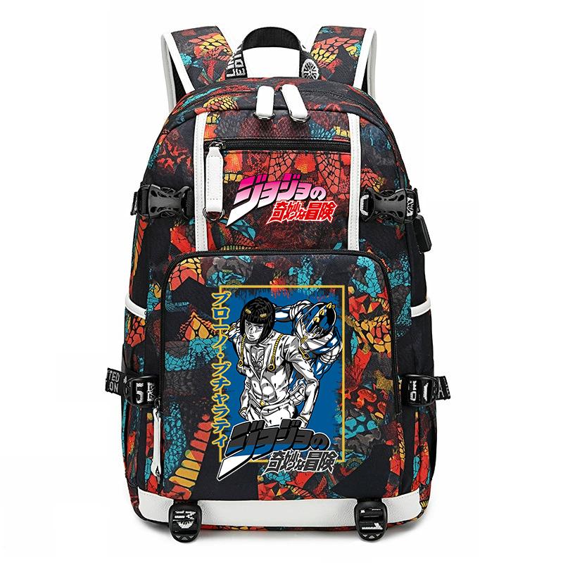 Stampa di JoJo's Bizarre Adventure Zaino Scolastico Studentesco Grande Capacità Casual Daypack per Adolescenti Bambini Scuola Viaggio