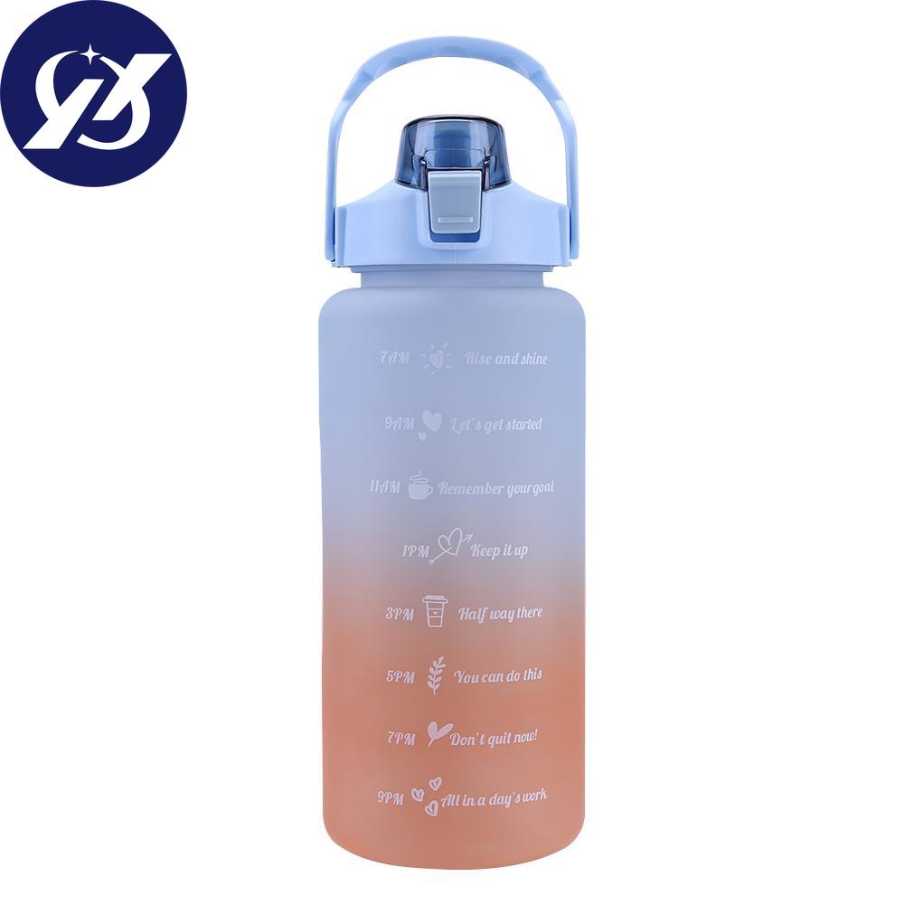 Water Bottle Time Marker 2L Extra Large Motivational Sport Bottle With Straw
