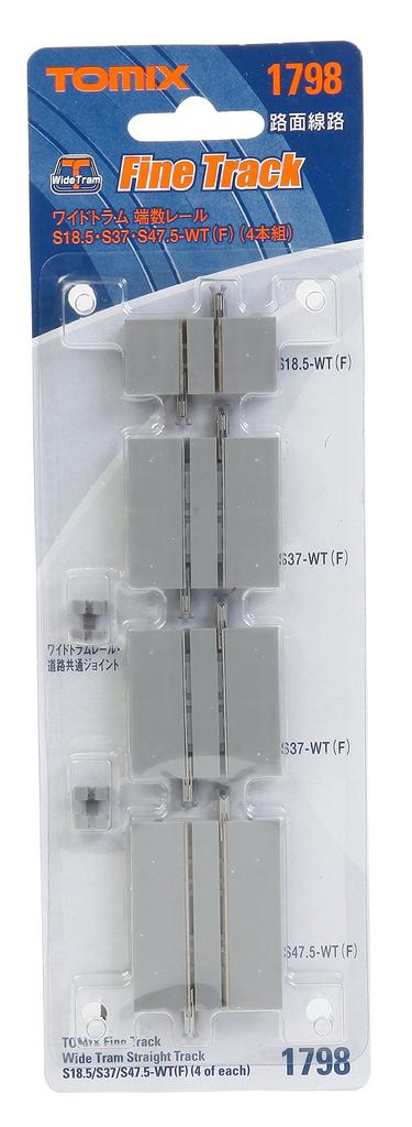 TOMYTEC TOMIX N Gauge Wide Tram Fractional Rail S37 F Set of 4 1798 Railway Model Supplies S18.5 S47.5-WT