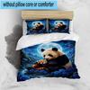 Colorful Panda Love 3pcs Bedding,Including 1pc Duvet Cover And 2pcs Pillowcases Perfect for Christmas,Ideal for Bedroom, Dormitory