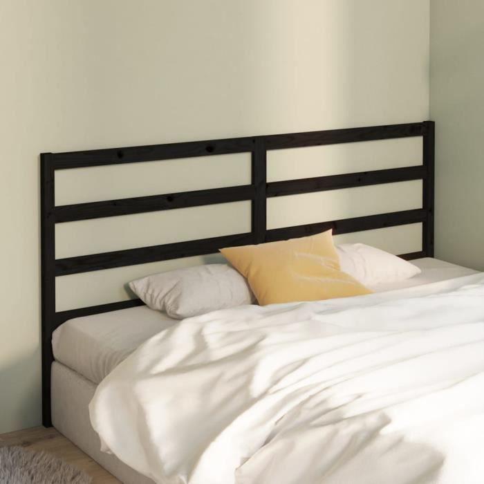 VidaXL Headboard Black 206x4x100 Cm Solid Pine Wood 817664