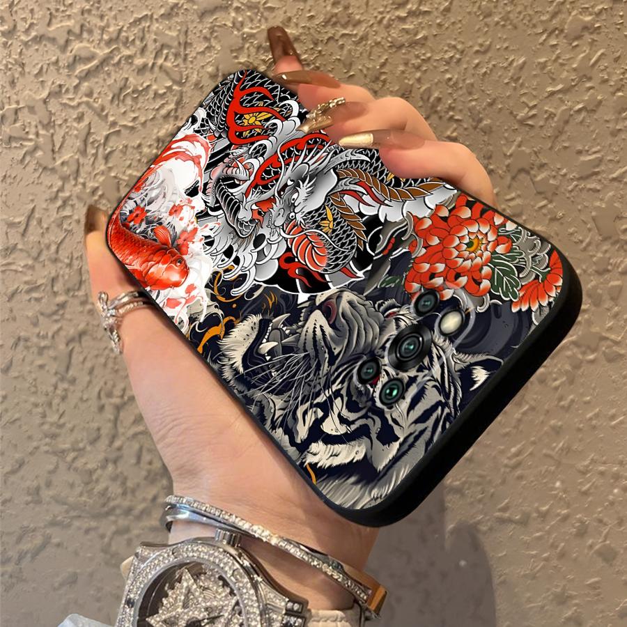 Funda Phone Cover Case for Xiaomi Poco F8 M5 X3 X4 X5 X7 Pro M3 M4 M7 Pro F3 C75 F1 C61 C71 C50 Splicing Tiger Dragon