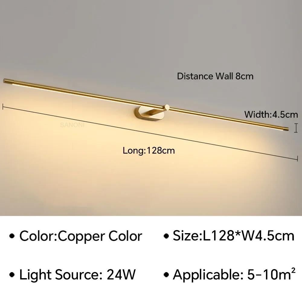 Nordic Slim Wall Sconce Lamp Bathroom Mirror Light