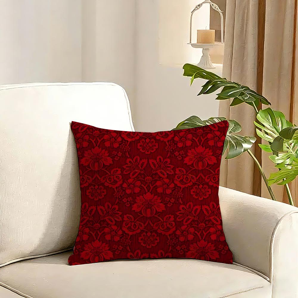 Kimono Fabric Cushion Cover Reversible Plush Pillow Cover Soft Fluffy Home Decor for Sofa Bedroom