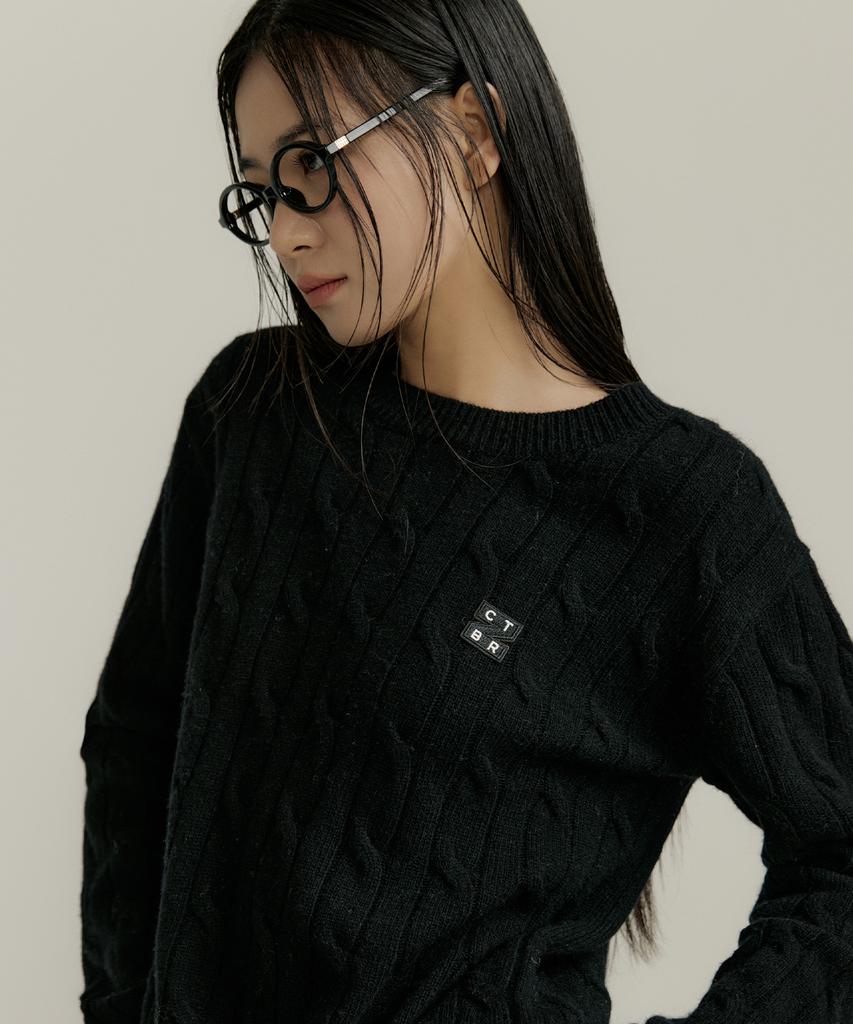 CITYBREEZE Essential Logo Wappen Cable Knit_Black