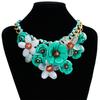 Retro Floral Acrylic Necklace With Cuban Chain For Women Summer Party Accessory