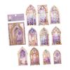 10PCS Holographic Scrapbook Sticker 3D PET Bright Color Window Design Easy Apply Aesthetic Sticker for Journal Notebook