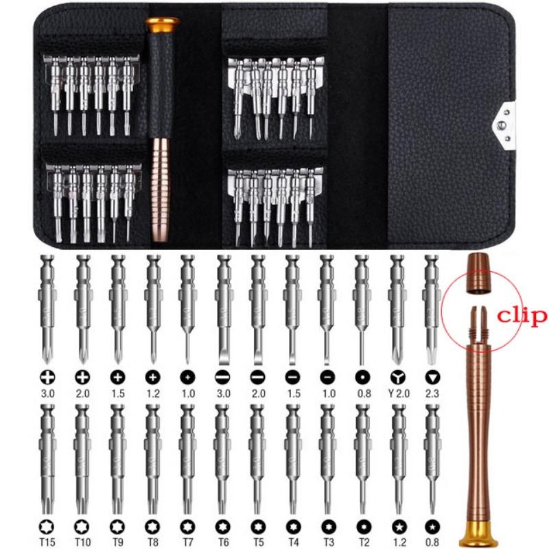 25 In 1 Multi-purpose Model Precision Hand Tools Screw Driver Kit Screwdriver Combination Set for  Mobile Phones Laptop Disassembly and Repair Tools
