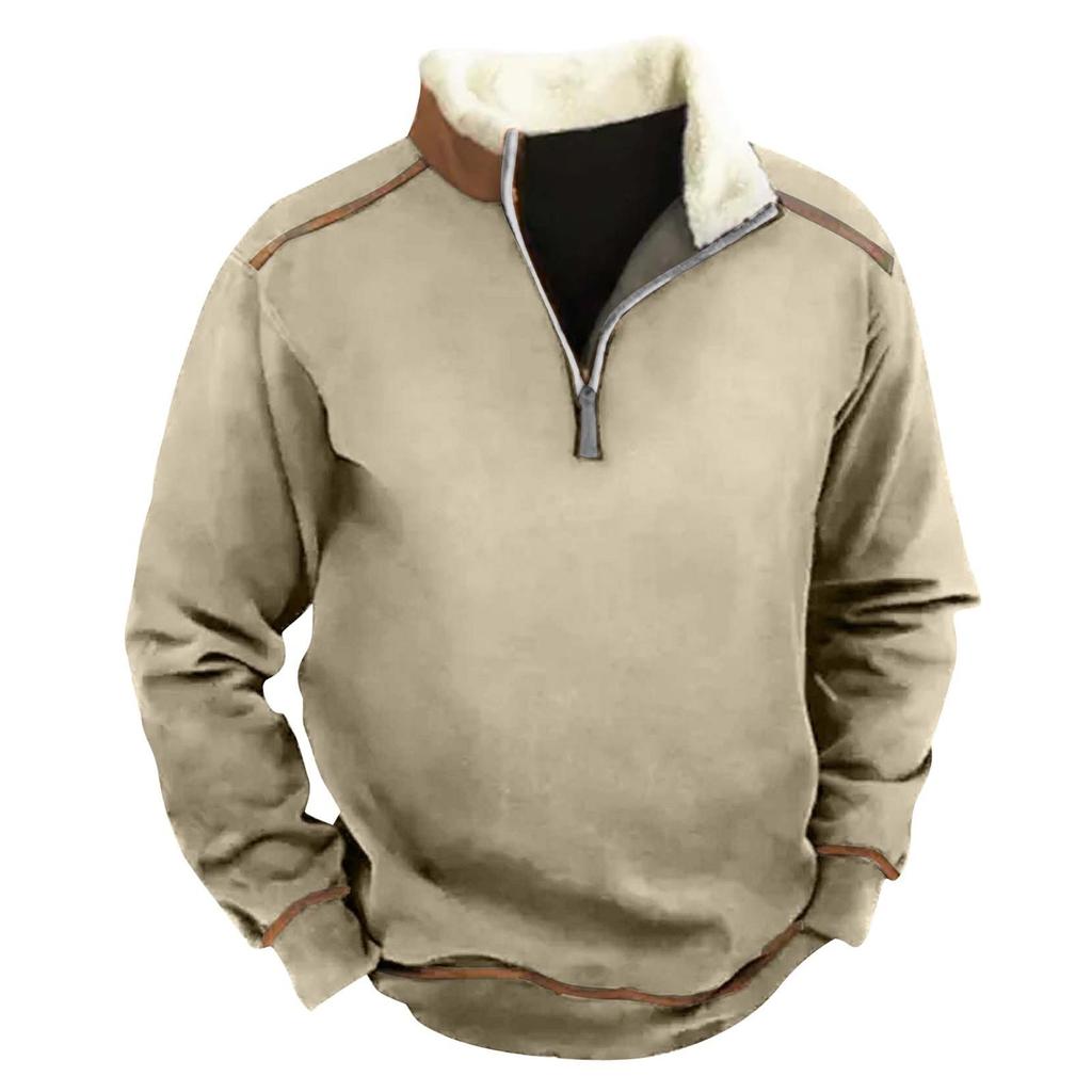 Våren och mäns stående krage sweatshirt är utomhus casual tröjor Toppar